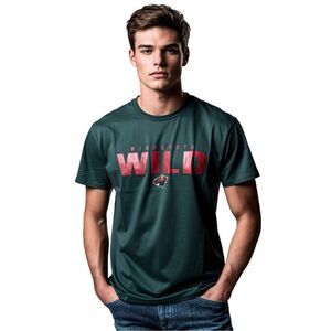 Minnesota Wild NHL Men's Dark Green Logo T‑Shirt Size L NWT